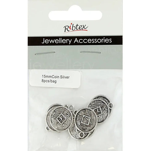 15mm Metal Alloy Coin Charms